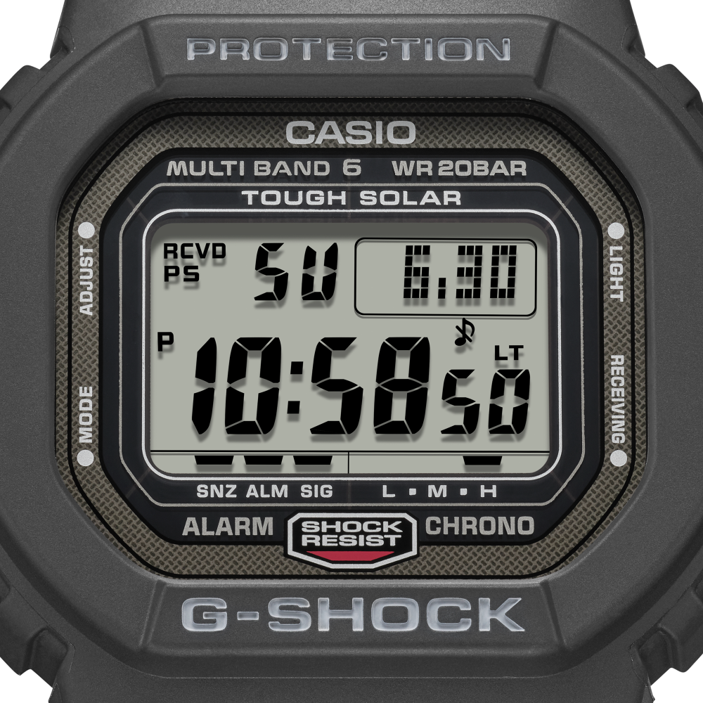 Collection G-Shock - GW-5000U-1ER - Montre Casio – boîtier métallique noir revêtu DLC, bracelet en résine noire – vue 3