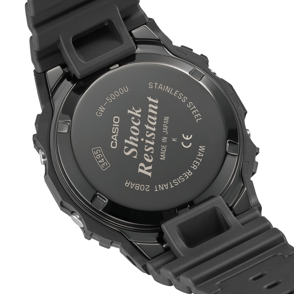 Collection G-Shock - GW-5000U-1ER - Montre Casio – boîtier métallique noir revêtu DLC, bracelet en résine noire – vue 6