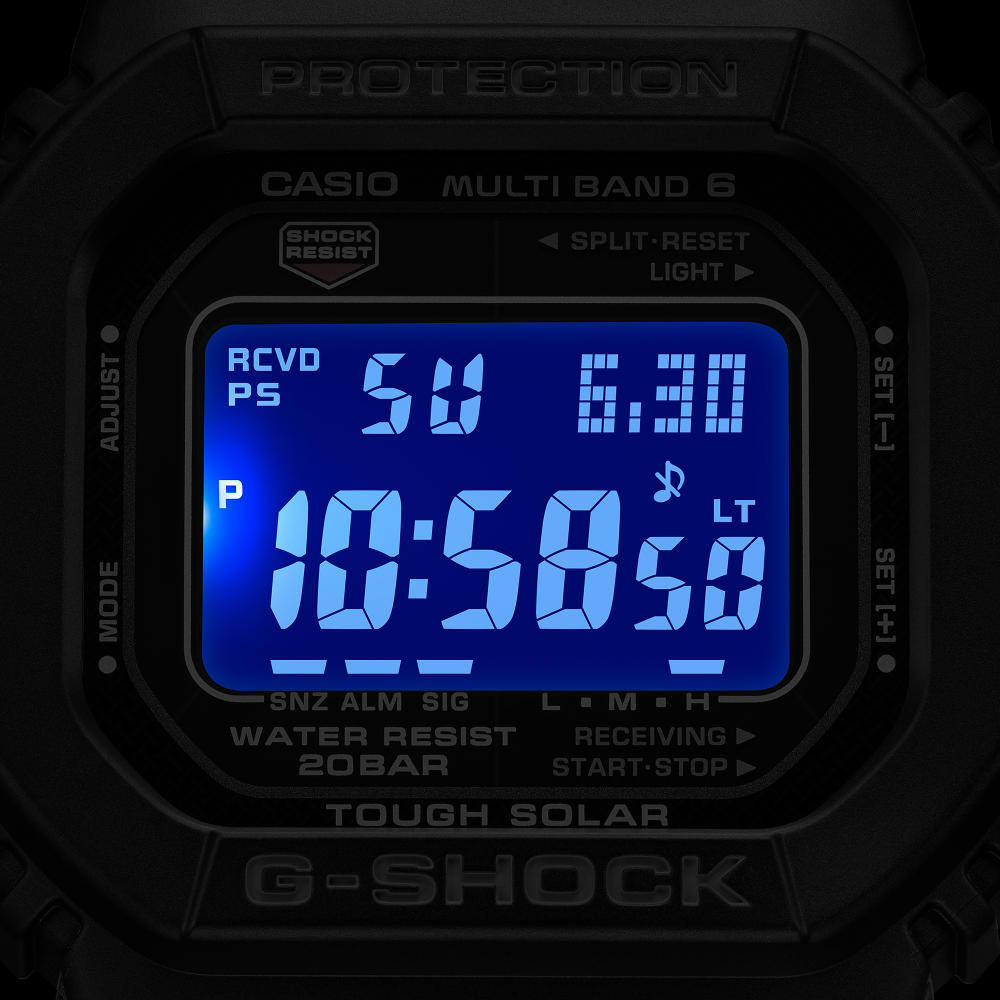 Collection G-Shock - GW-M5610U-1BER - Montre Casio – boîtier en résine noir, écran LCD inversé, bracelet en résine noire – vue 7