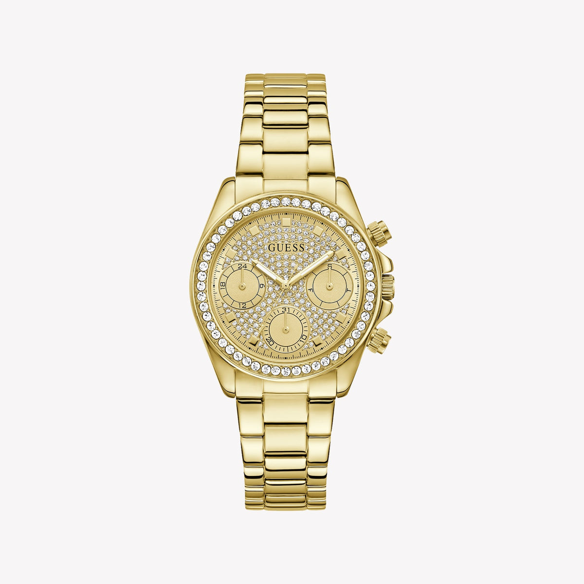 Montre femme Guess Victoria dorée à cadran champagne GW1037L2 – vue principale