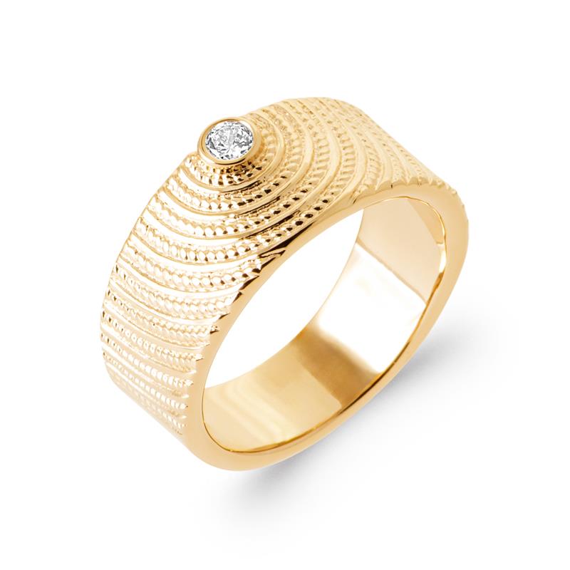 Getextureerde ring – verguld | Azulin