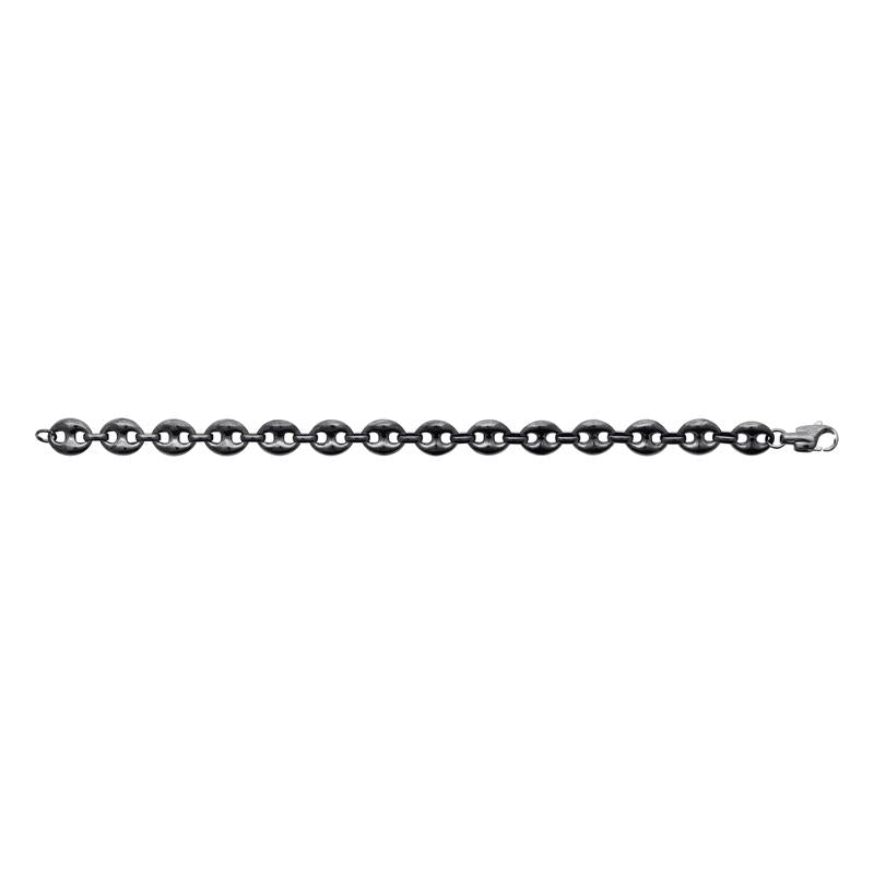 Bracelet maille grain de café – Acier gun – Azuline – vue 2