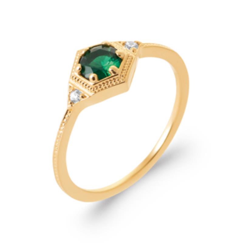 Bague Hexagonale – Plaqué Or | Azuline