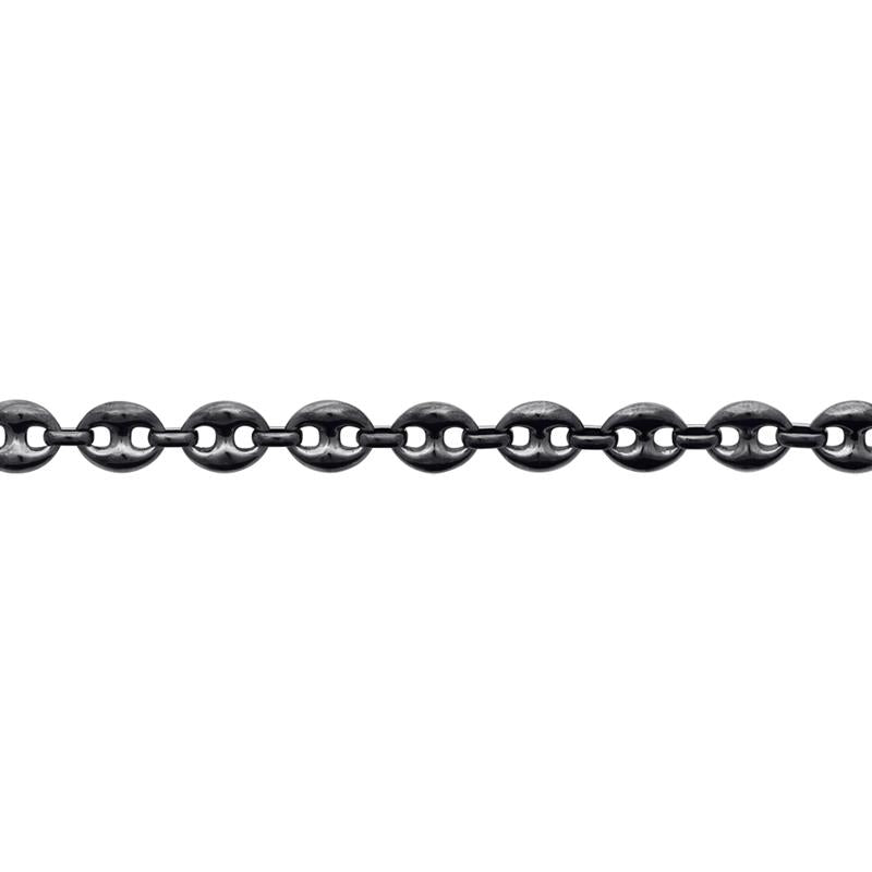 Bracelet maille grain de café – Acier gun – Azuline