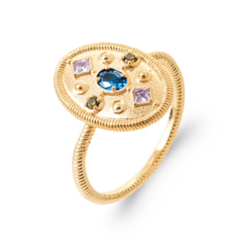 Twisted Oval Ring – Guldpläterad | Azulin