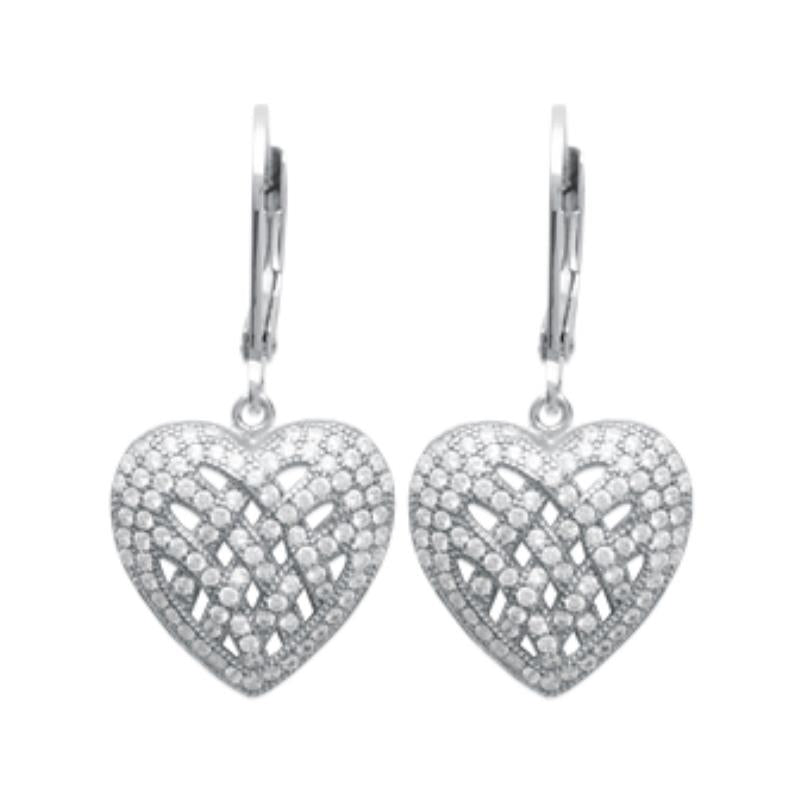 Filigree Heart Earrings – Silver | Azuline