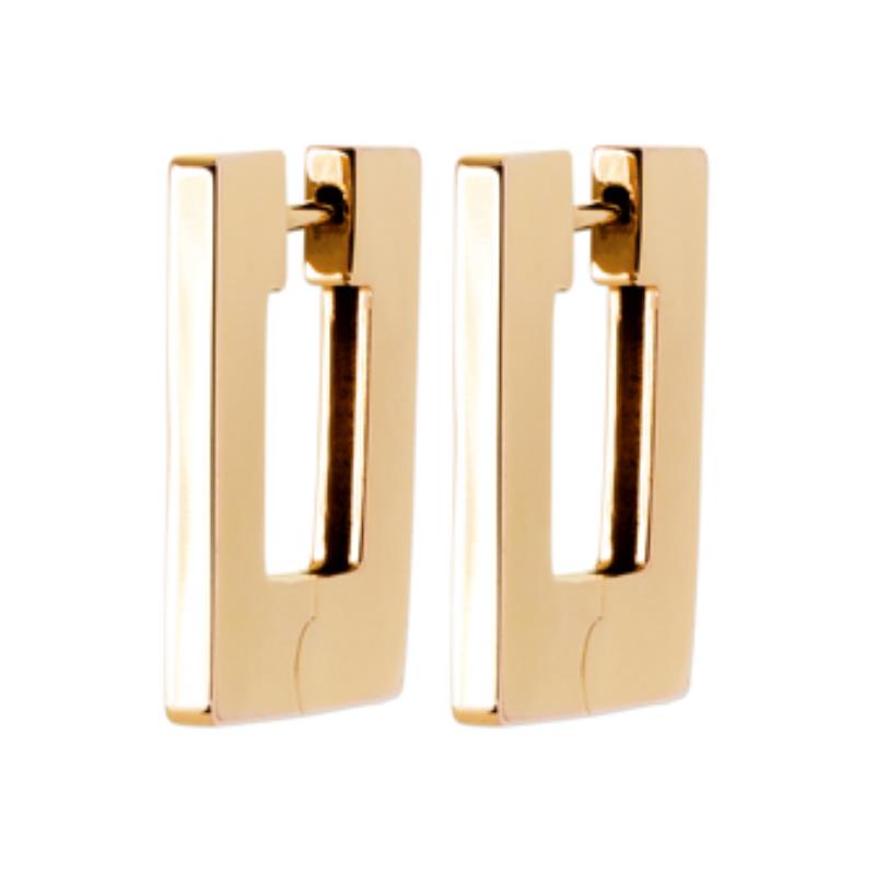 Boucles d’Oreilles Rectangulaire – Plaqué Or | Azuline