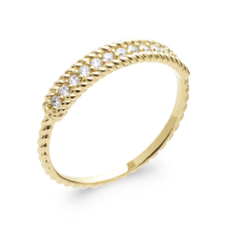 Pavé Twisted Ring – Gullbelagt | Azulin