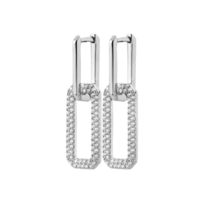 Boucles d’Oreilles Rectangulaire – Argent | Azuline