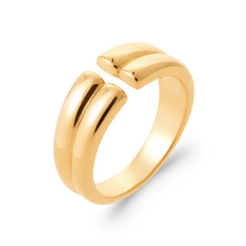 Bague Ouverte Double Barre – Plaqué Or | Azuline