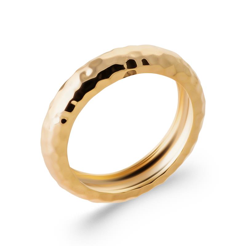 Gehamerde ring – verguld | Azulin