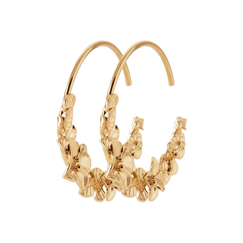 Leaf Hoop Øreringe – Forgyldt | Azulin