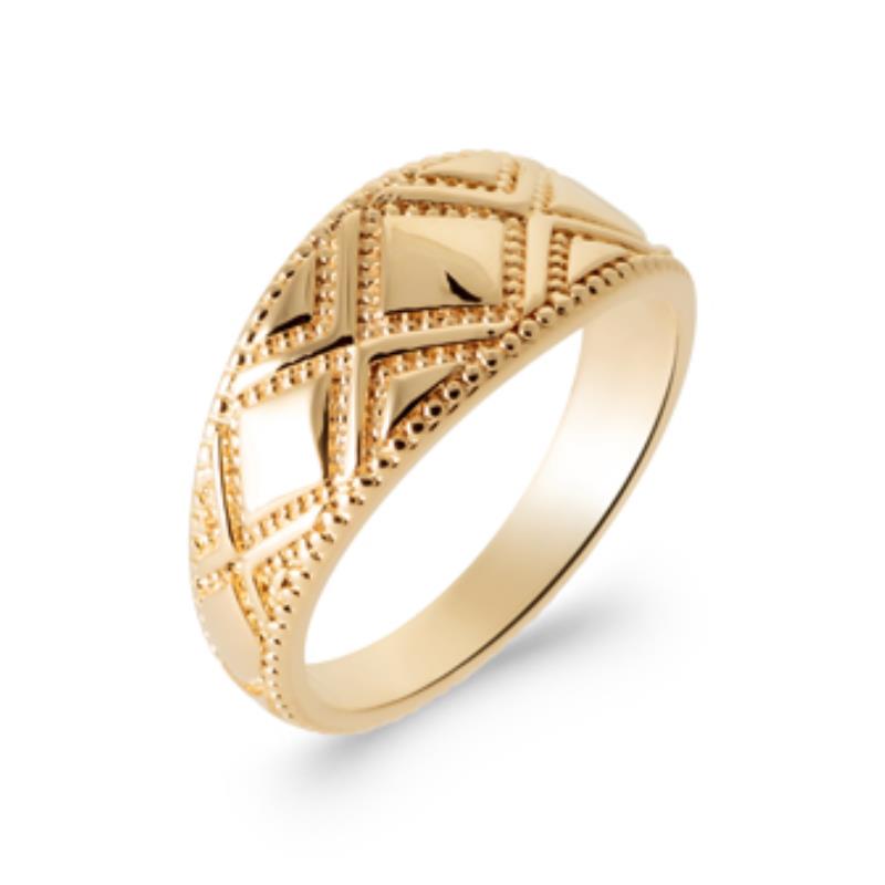Geometrisk ring – guldpläterad | Azulin