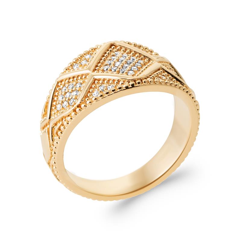 Geometrisk ring – guldpläterad | Azulin