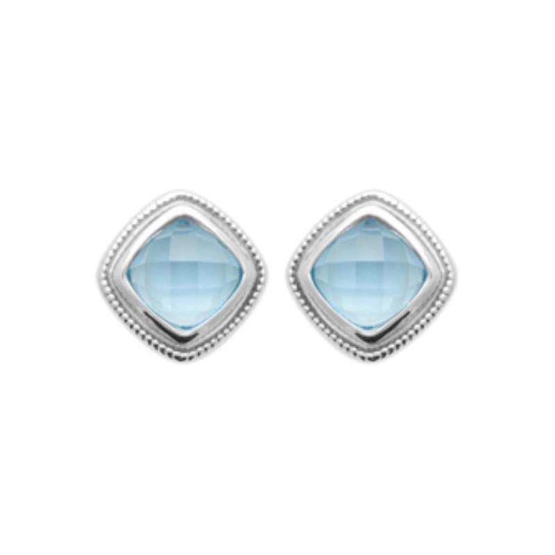 Puces Carré Facetté – Argent | Azuline