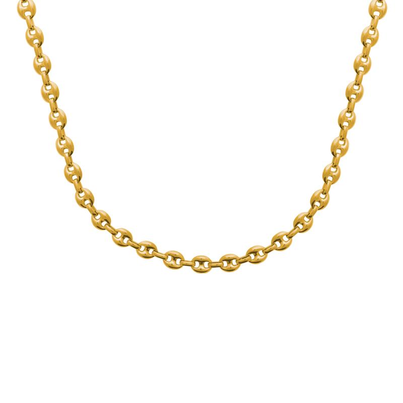 Collier maille grain de café – Acier doré – Azuline