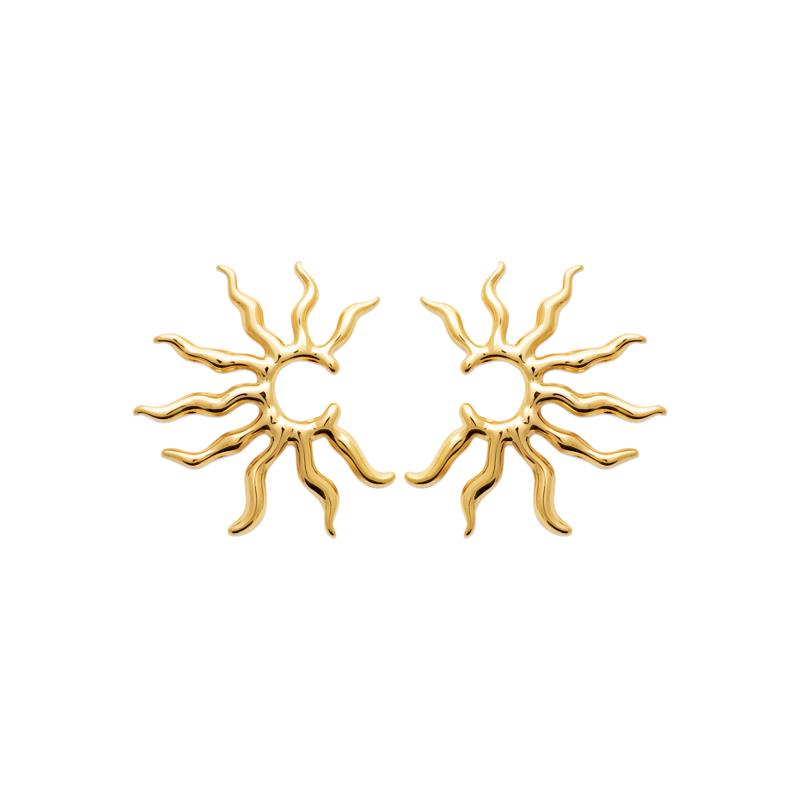Pendientes Aros Soleil – Acero Dorado | Azuline
