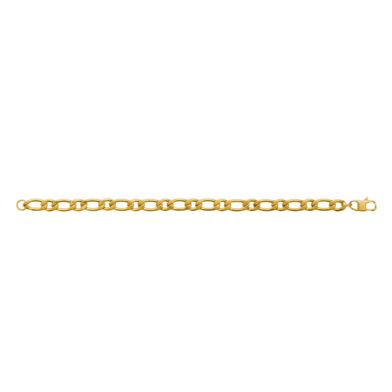 Bracelet maille figaro 1+1 – Acier doré – Azuline – vue 2