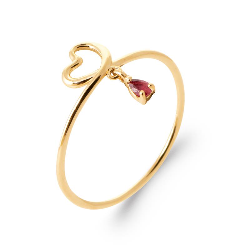 Drop Heart Ring – Guldpläterad | Azulin