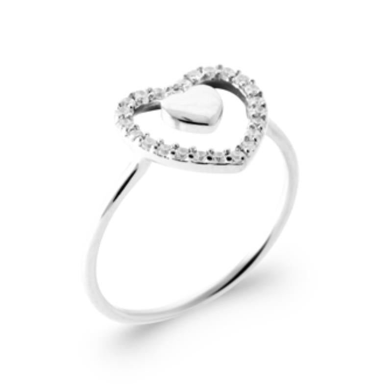 Prsten Pavé Heart – Stříbrný | azulin