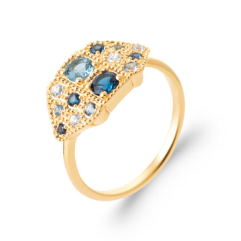 Diamantring – Guldpläterad | Azulin