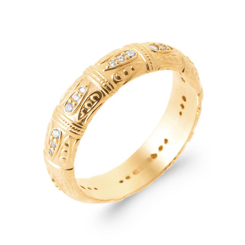 Gebeitelde ring – verguld | Azulin