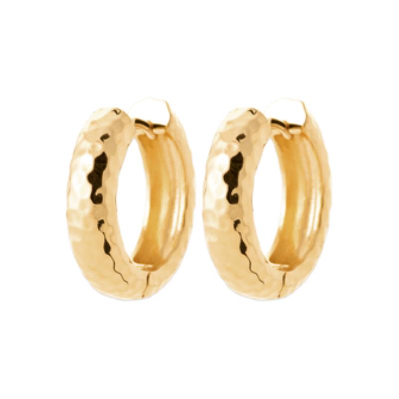 Hammered Hoop Øreringe – Forgyldt | Azulin