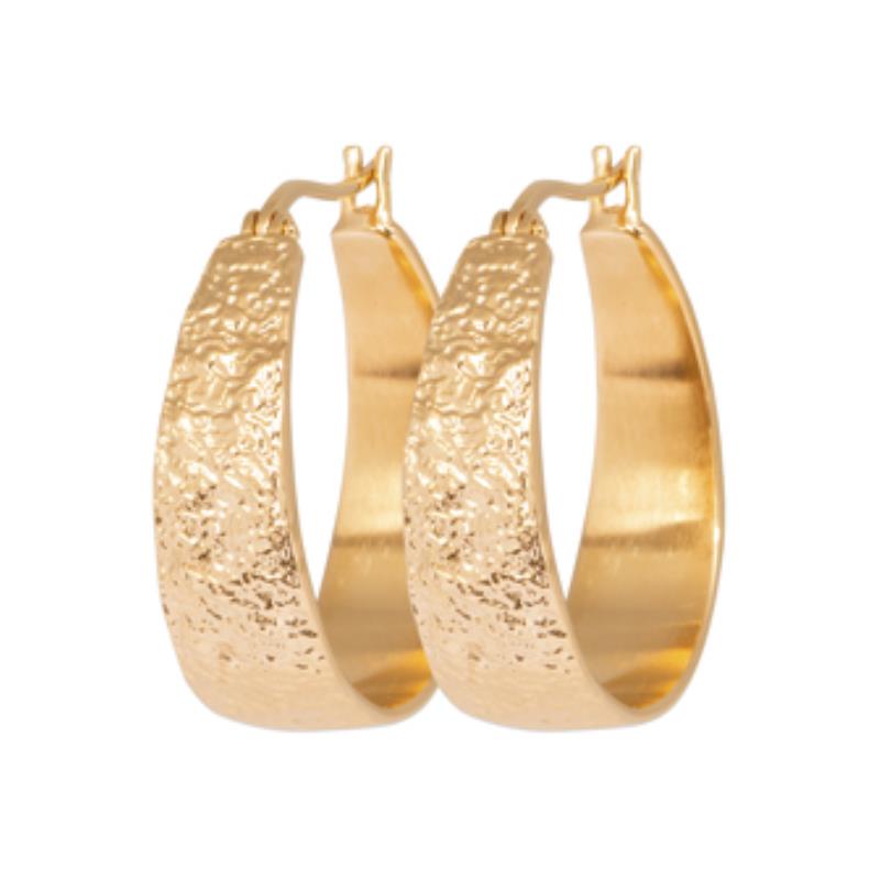 Hammered Hoop Øreringe – Forgyldt | Azulin