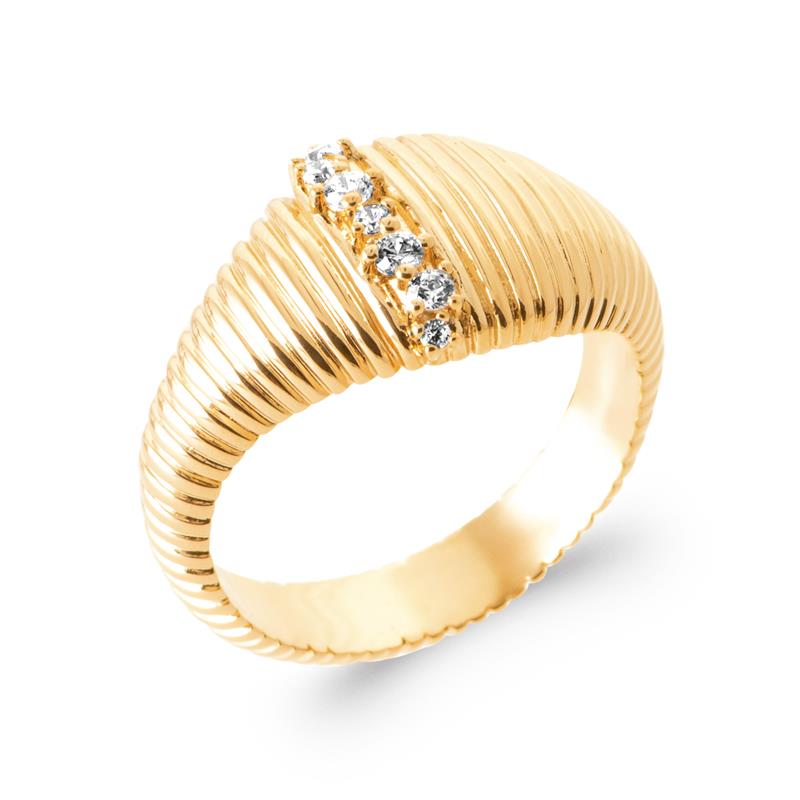 Räflad Ring – Guldpläterad | Azulin