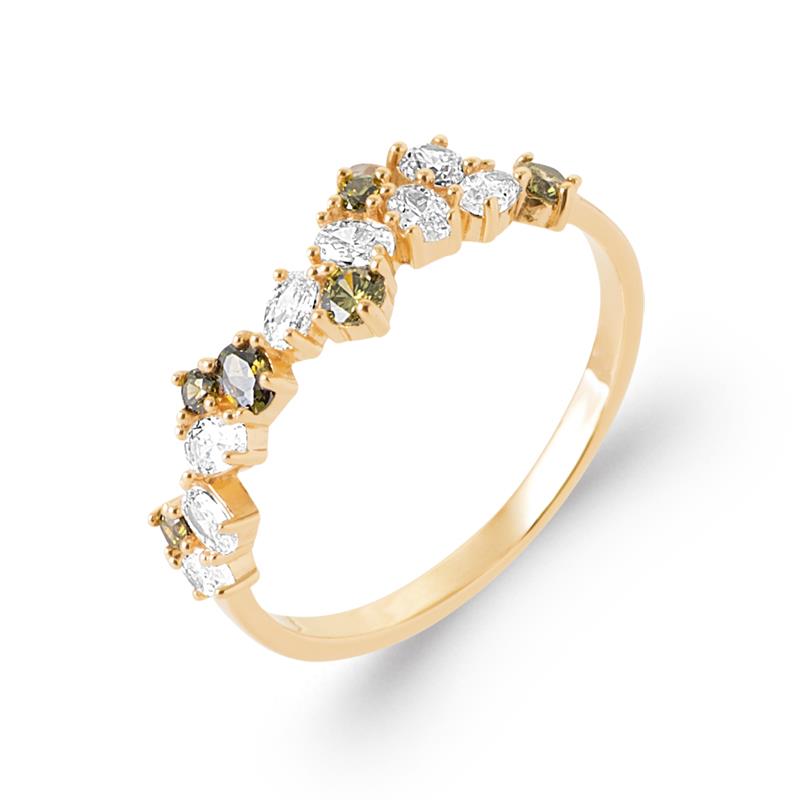 Ronde stenen ring – verguld | Azulin