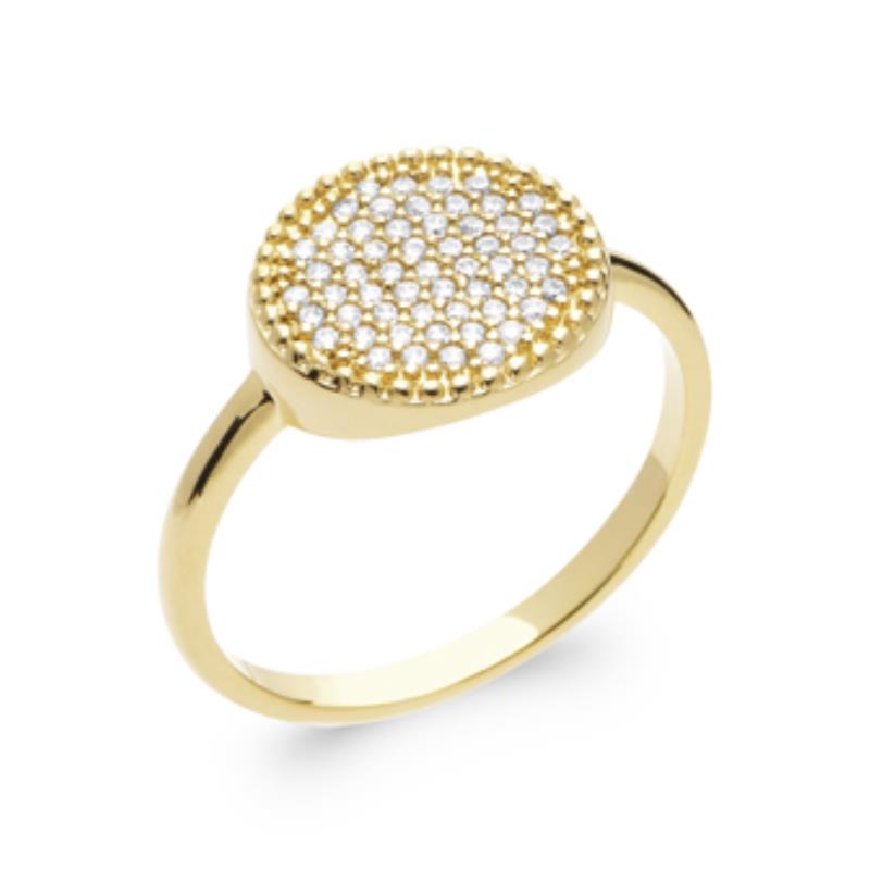 Round Pavé Ring – Gold Plated | Azuline