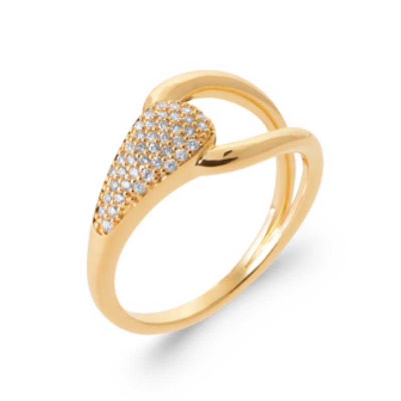 Pavé Drop Ring – Guldpläterad | Azulin