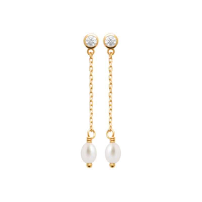 Oval Pearl Earrings – Gold Plated | Azuline