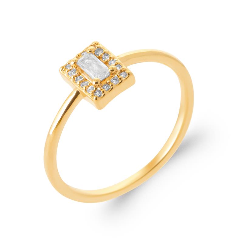 Vierkante ring – verguld | Azulin