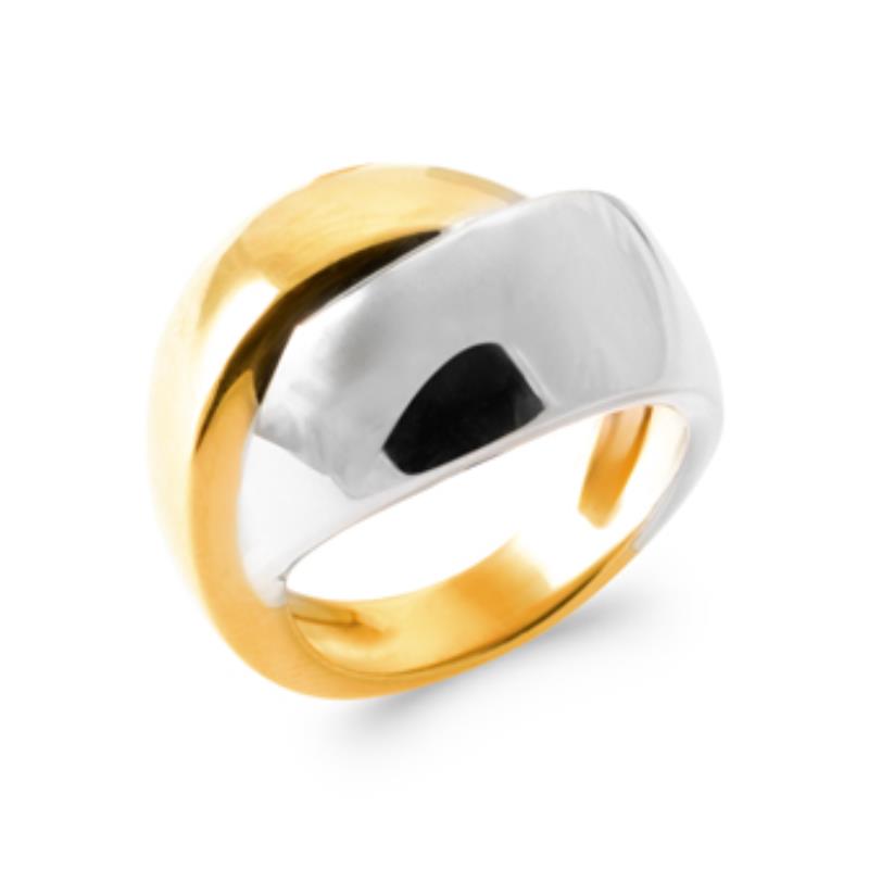Gedraaide ring – goud/verzilverd | Azulin
