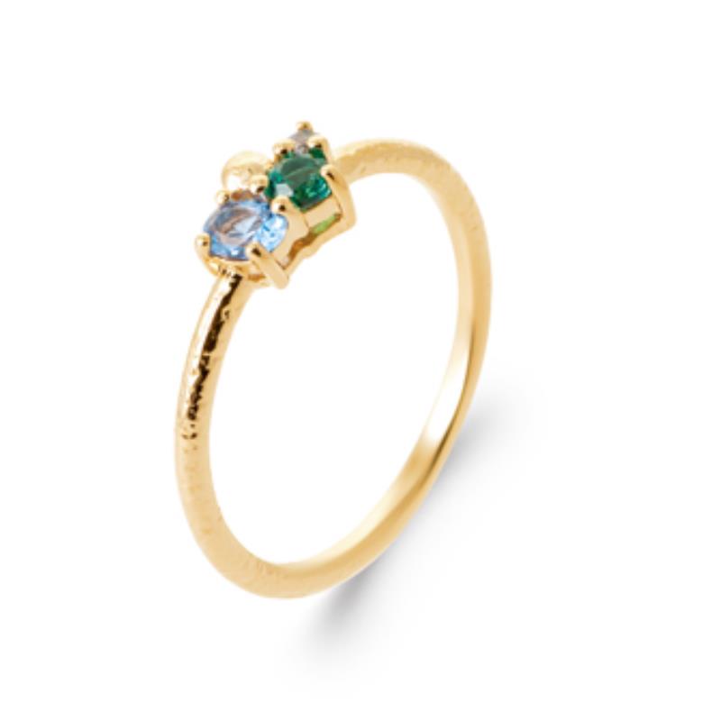 Gehamerde ring – verguld | Azulin