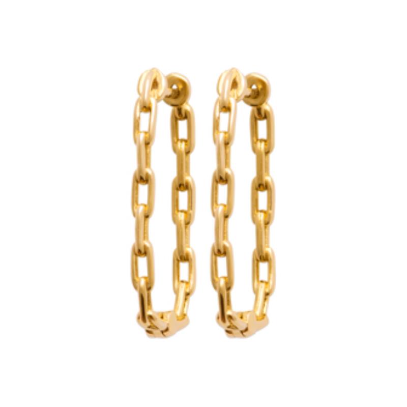 Chain Hoop Øreringe – Forgyldt | Azulin