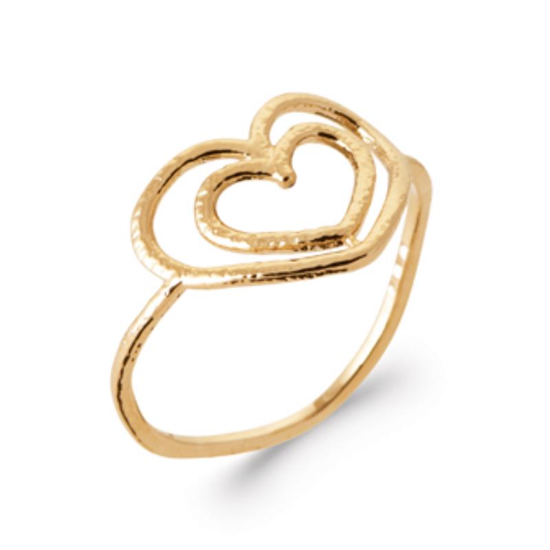 Double Heart Ring – Gold Plated | Azuline
