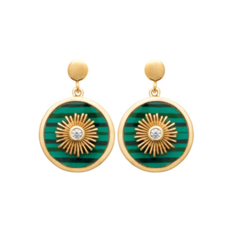 Boucles d’oreilles Rondes Rayées – Plaqué Or | Azuline