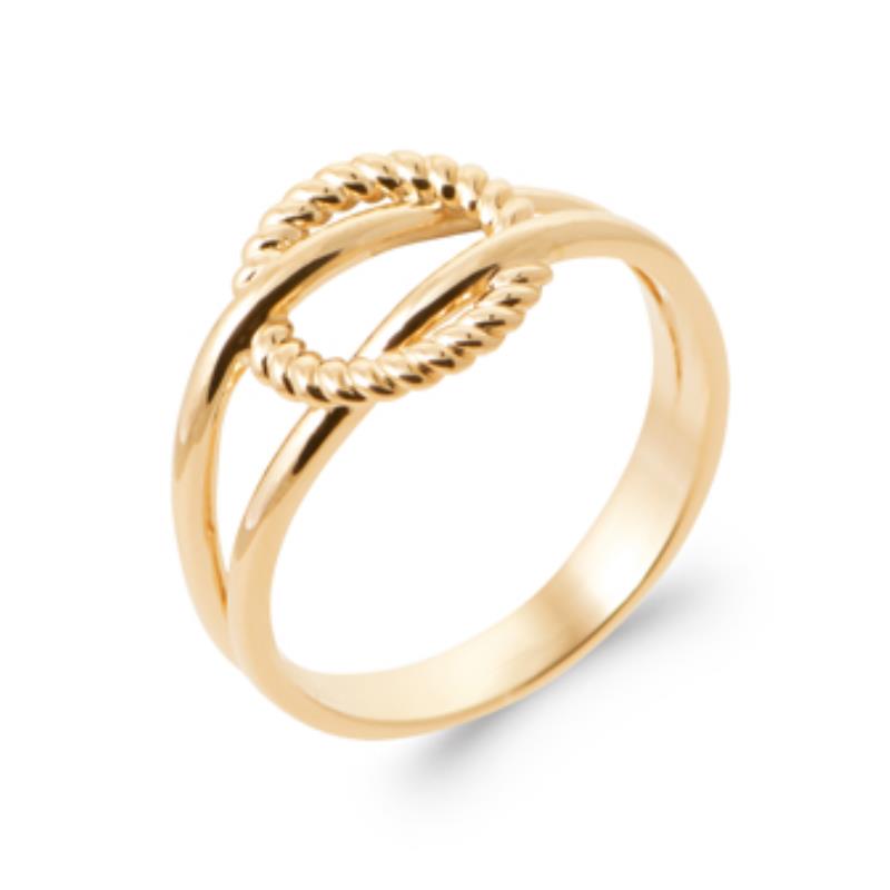 Twisted Oval Ring – Guldpläterad | Azulin