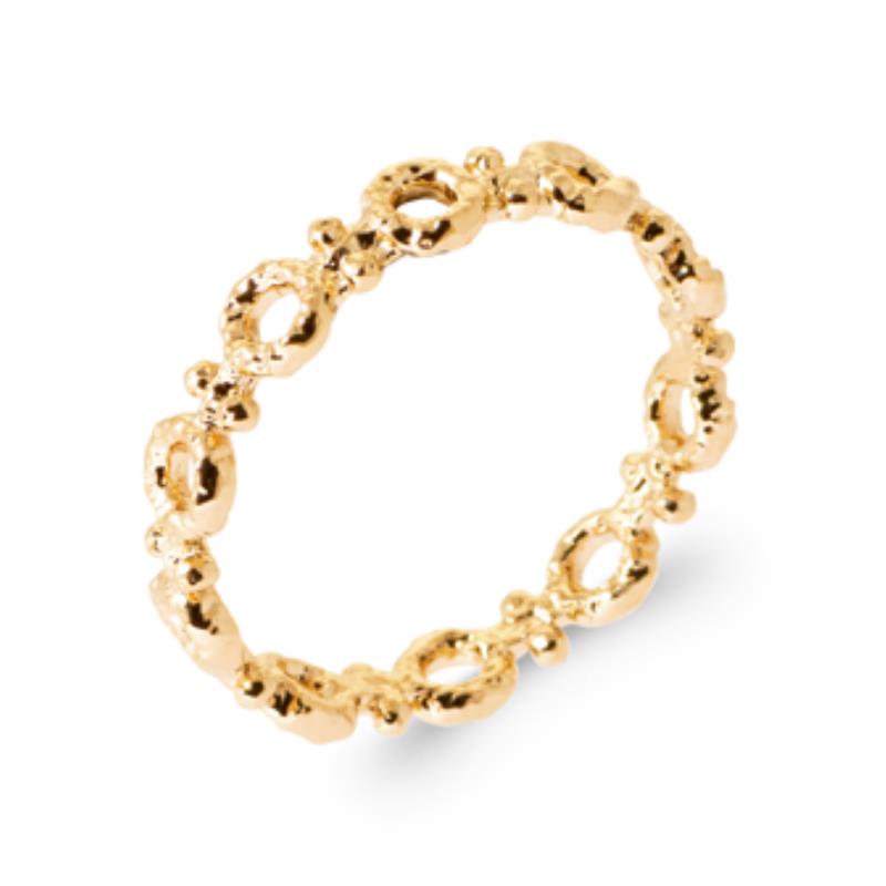 Gehamerde ovale ring – verguld | Azulin
