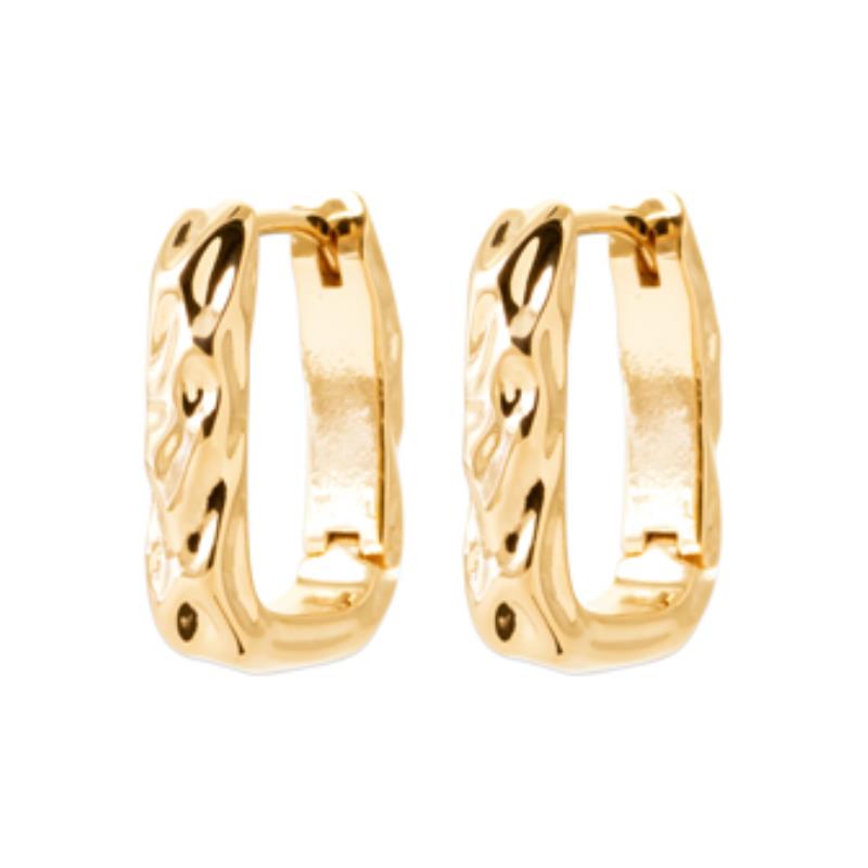 Hammered Hoop Øreringe – Forgyldt | Azulin