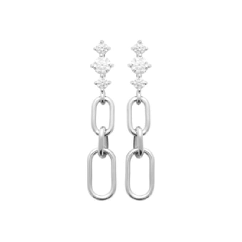 Oval Link Earrings – Silver | Azuline