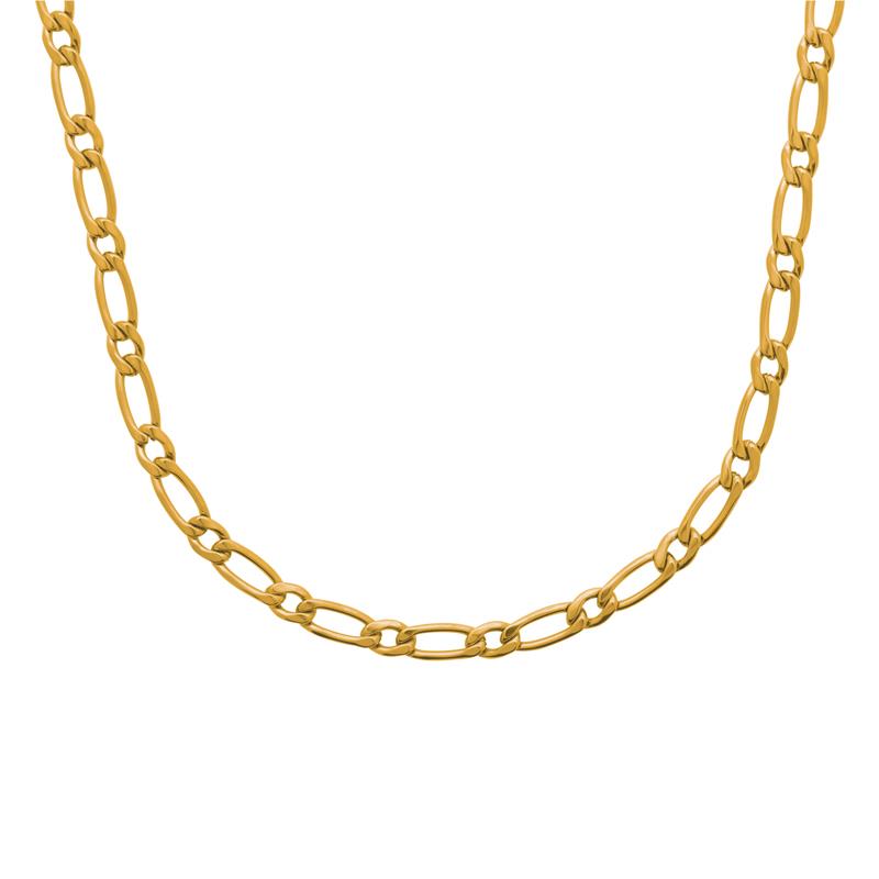 Collier maille figaro 1+1 – Acier doré – Azuline – vue 2