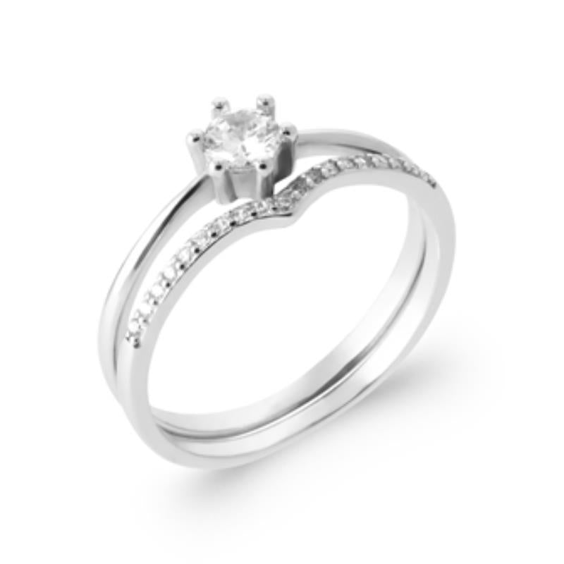 Curved Solitaire Ring – Ασημένιο | Azulin