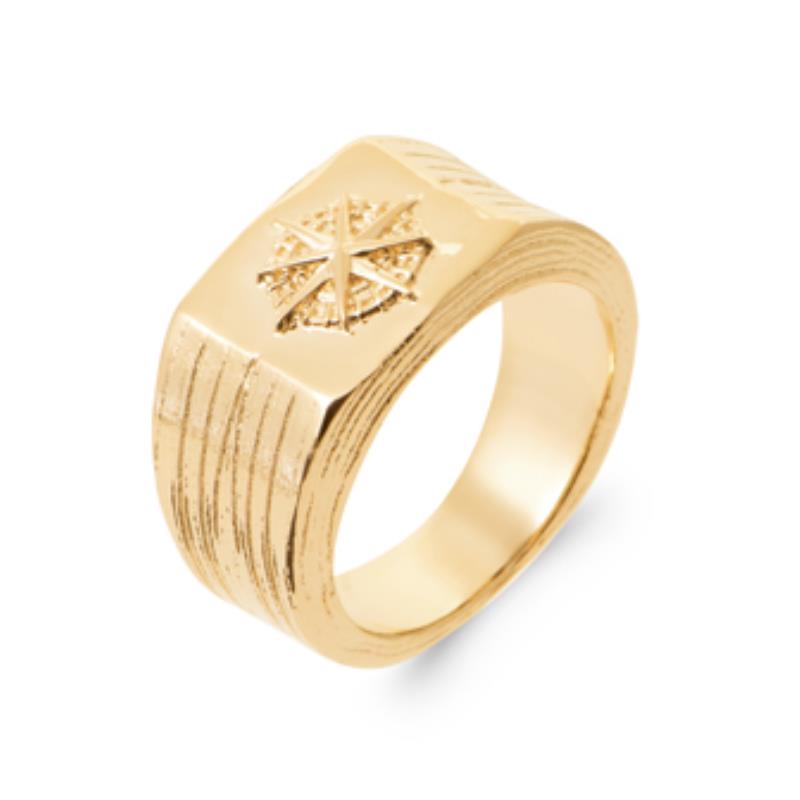 Vierkante ring – verguld | Azulin