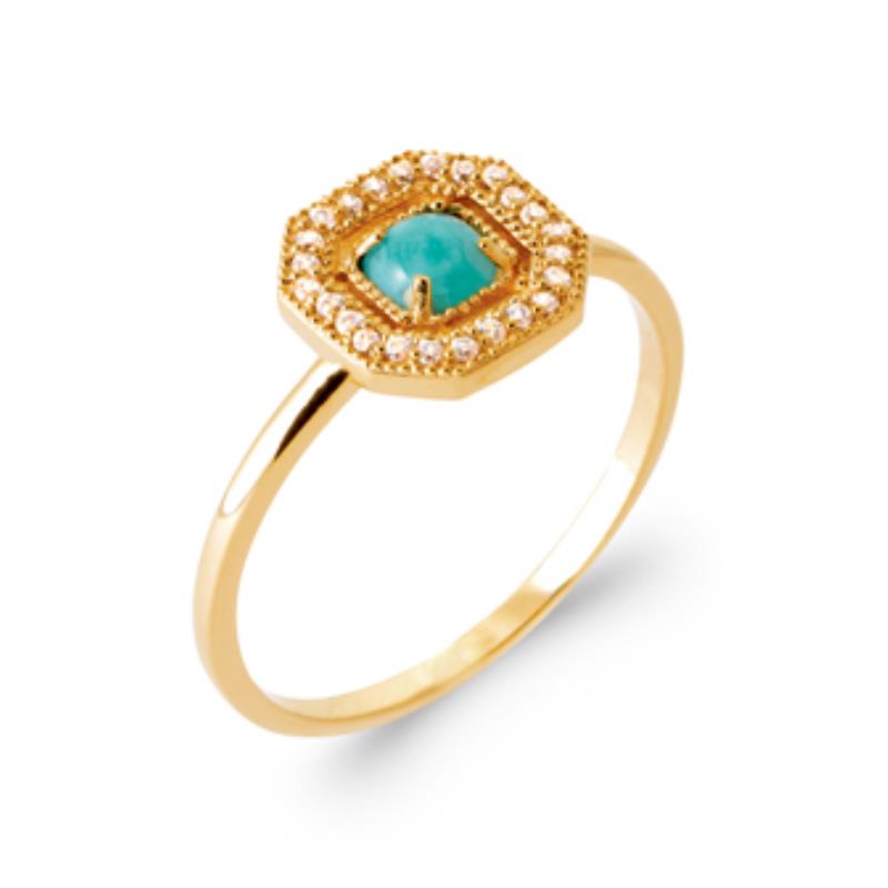 Zeshoekige ring – verguld | Azulin