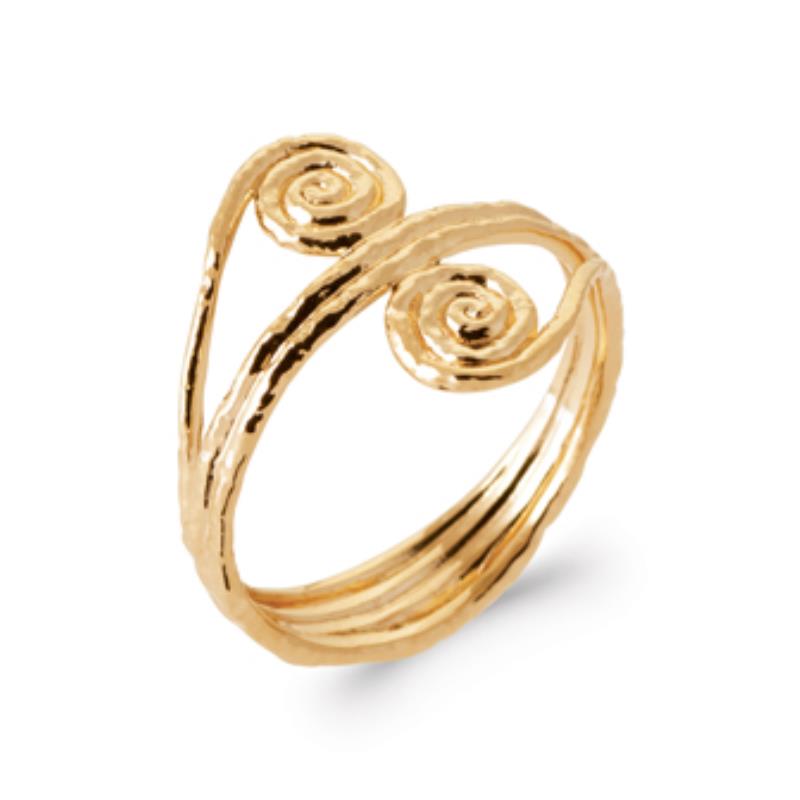 Spiral öppen ring – guldpläterad | Azulin