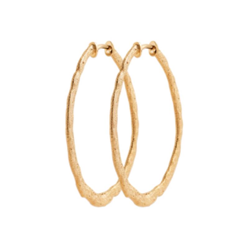Hammered Oval Hoop Øreringe – Forgyldt | Azulin
