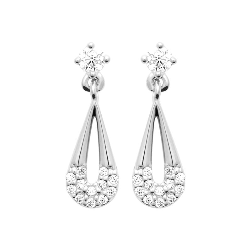 Náušnice Pavé Drop – Stříbrné | azulin